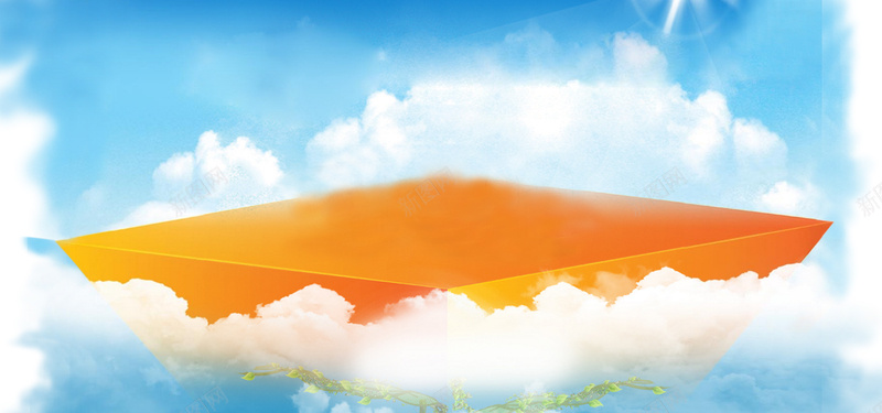 淘宝文艺蓝色海报banner背景jpg设计背景_88icon https://88icon.com anner 台面 文艺 海报 蓝色 淘宝 banner 橙色 云 天空 梦幻 天猫 促销 活动 背景 白色