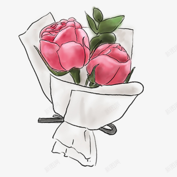 鲜花花朵包装是透明方便融合不同颜色画布png免抠素材_88icon https://88icon.com 花 鲜花 捧花 情人节