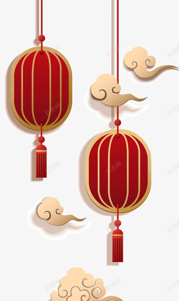 国风灯笼红色png免抠素材_88icon https://88icon.com 国风 灯笼 红色 祥云