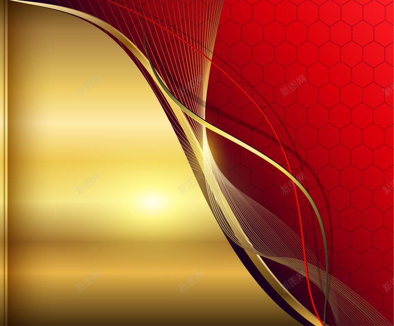 金色红色金属质感矢量背景eps设计背景_88icon https://88icon.com 金色 红色 动感 曲线 菱形格 纹理 光晕 商业 矢量背景开心 质感