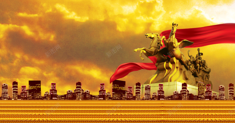 金色马绸缎建筑元素jpg设计背景_88icon https://88icon.com 建筑 矢量 绸缎 金色 马 黄昏 海报 背景 素材