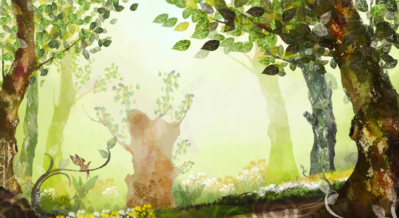 手绘森林插画海报背景素材psd设计背景_88icon https://88icon.com 手绘 背景底纹 儿童 卡通 儿童手绘 手绘森林插画图片图片下载 卡通画 儿童画 儿童图 底纹 插图
