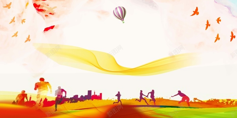 春季运动会活动海报psd设计背景_88icon https://88icon.com 运动会活动 运动会海报 金黄色背景 人物剪影 春季运动 运动会春季运动会 市运动会 海报设计