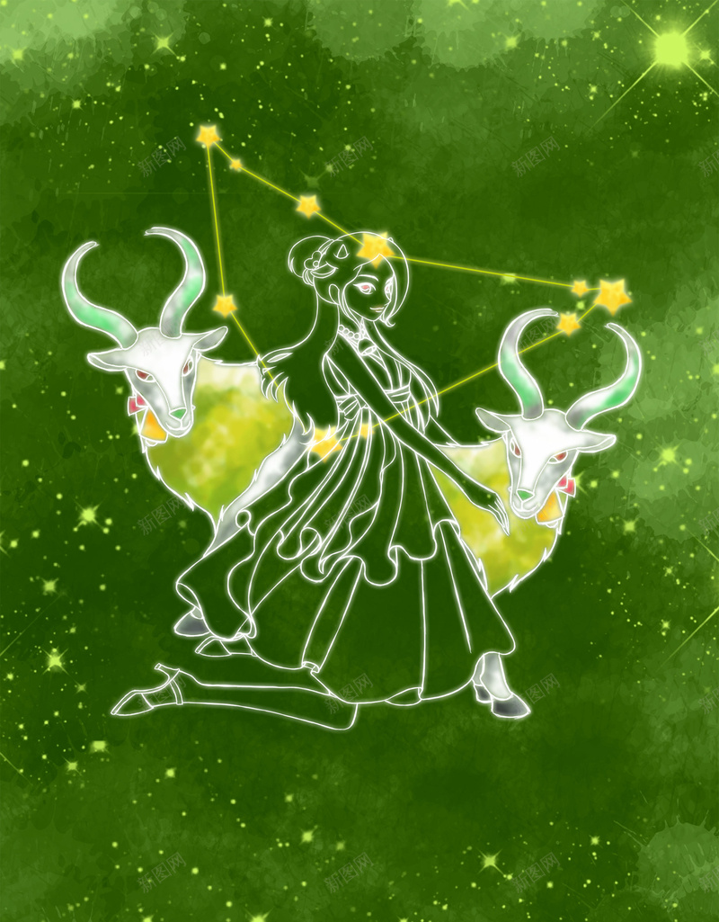 12星座白羊座卡通图案背景素材psd设计背景_88icon https://88icon.com 卡通世界 卡通插画 装饰图案 设计素材 绿色 12星座 绿色背景 白羊座 星座背景 星座海报 梦幻