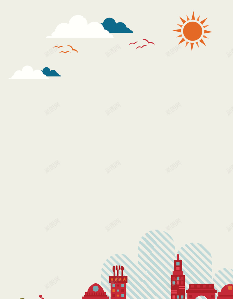 手绘风格海报psd设计背景_88icon https://88icon.com 幼儿园 手绘 儿童 房子 车 云 太阳 大雁 孩子 卡通 童趣