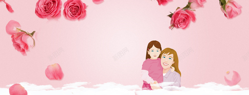 母亲节文艺粉色花瓣白色云层背景jpg设计背景_88icon https://88icon.com 感恩母亲节 家庭聚会 母亲节 母亲 温馨 文艺 小清新 简约 素材 广告 设计 背景 亲情