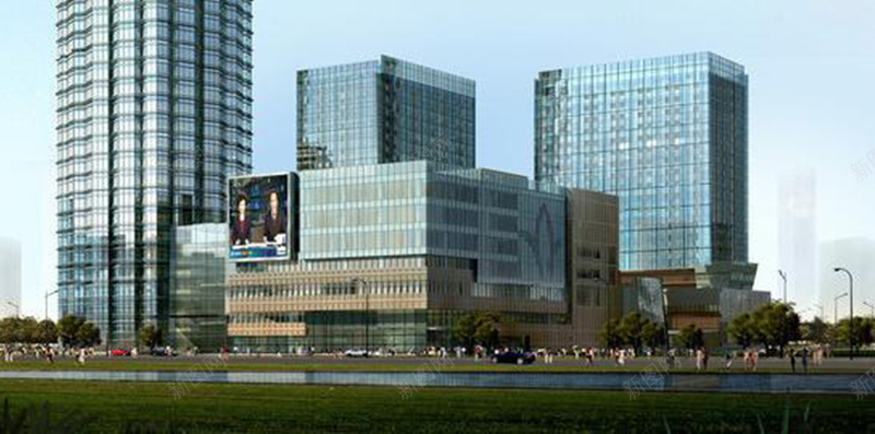 城市摩天大楼H5背景元素jpg设计背景_88icon https://88icon.com 城市背景 摩天大楼 背景元素 建筑 蓝天 扁平 渐变 几何