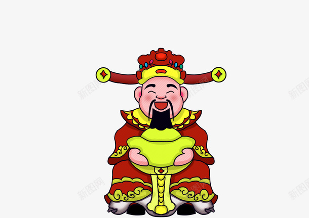 中国风手绘国潮财神psd免抠素材_88icon https://88icon.com 中国风 国潮 国潮财神爷 手绘 财神
