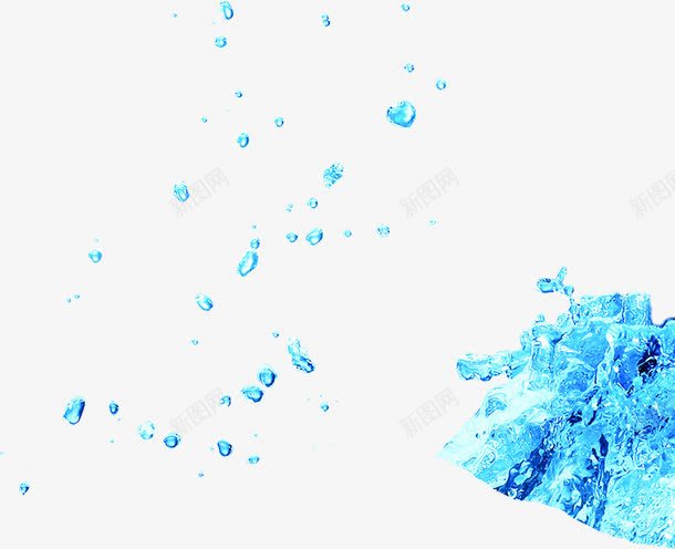 夏日冰块蓝色水珠卡通效果png免抠素材_88icon https://88icon.com 夏日 冰块 蓝色 水珠 卡通 效果
