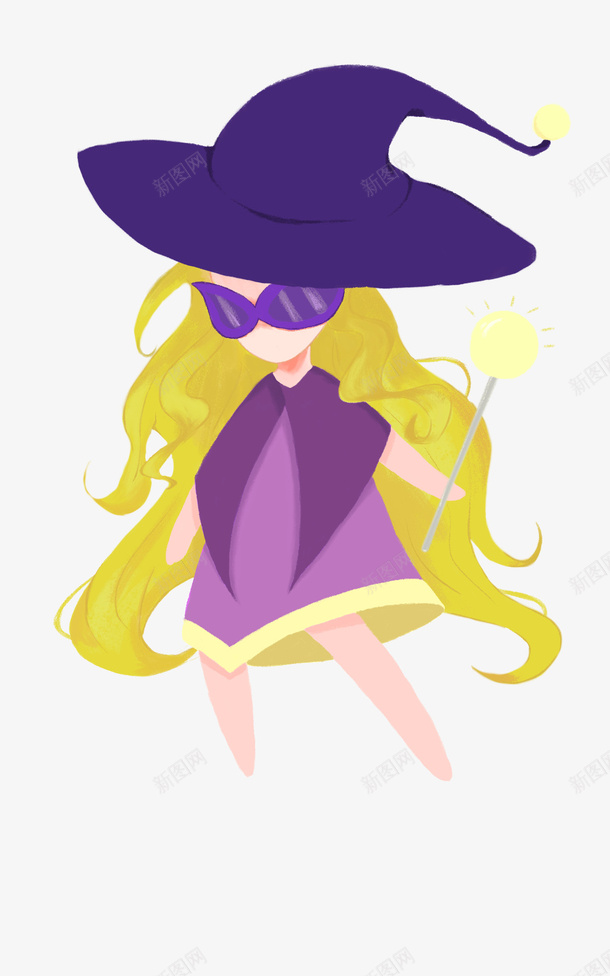 Q版可爱小魔女png免抠素材_88icon https://88icon.com Q版 魔女 魔法 女孩