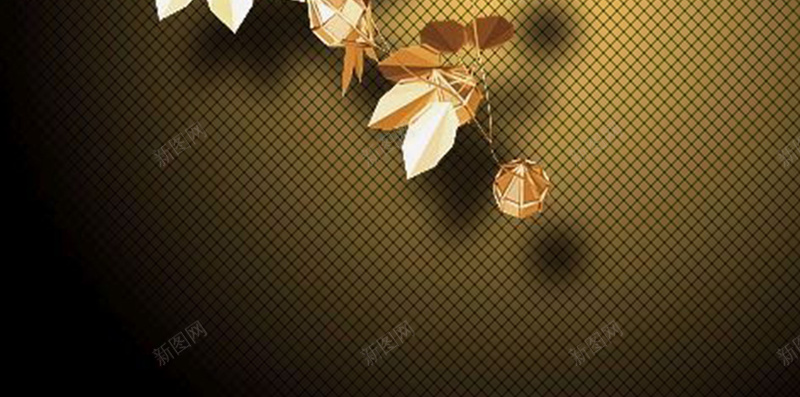 金色花草折纸H5背景素材jpg设计背景_88icon https://88icon.com 折纸 花草 金色 高贵 黑色 H5背景 大气