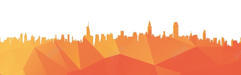 变成城市背景jpg设计背景_88icon https://88icon.com 横幅背景 橙红色 城市 建筑 扁平 全屏banner背景 渐变 几何