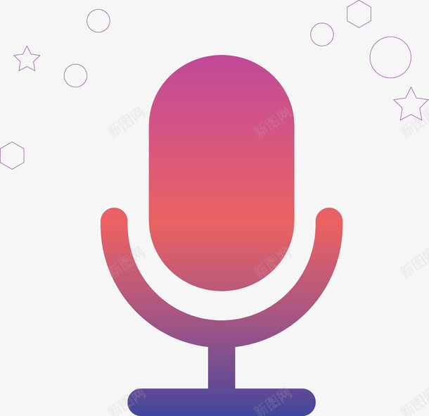 卡通麦克风设计图标png免抠素材_88icon https://88icon.com 扁平化 彩色底纹 矢量图案 麦克风 装饰图 线性装饰