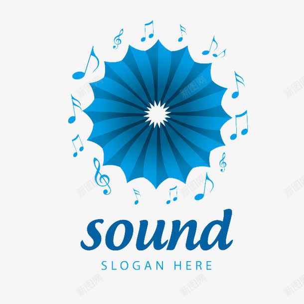 音乐伞形标志png免抠素材_88icon https://88icon.com 音乐伞形标志免费下载 彩色 蓝色 曲线 色块 矢量 图标 线条 音乐