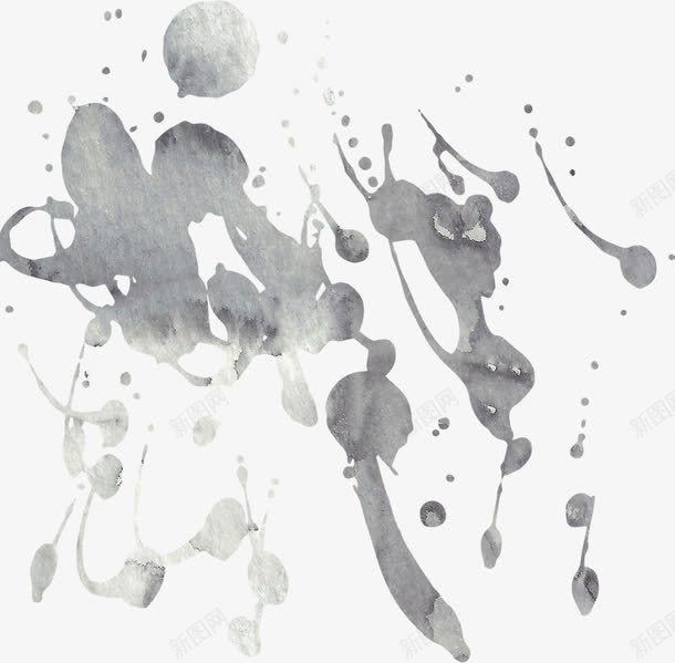 水彩效果png免抠素材_88icon https://88icon.com 水彩笔刷效果 水痕 水迹 轻薄 灰色 水彩飞溅