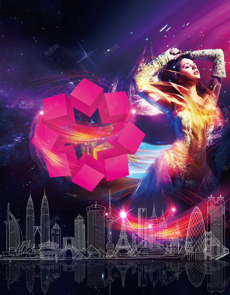 房地产海报psd设计背景_88icon https://88icon.com 人物 商业 商务 线条 美女 房地产 城市 建筑 高楼 大厦 海报 科技 科幻