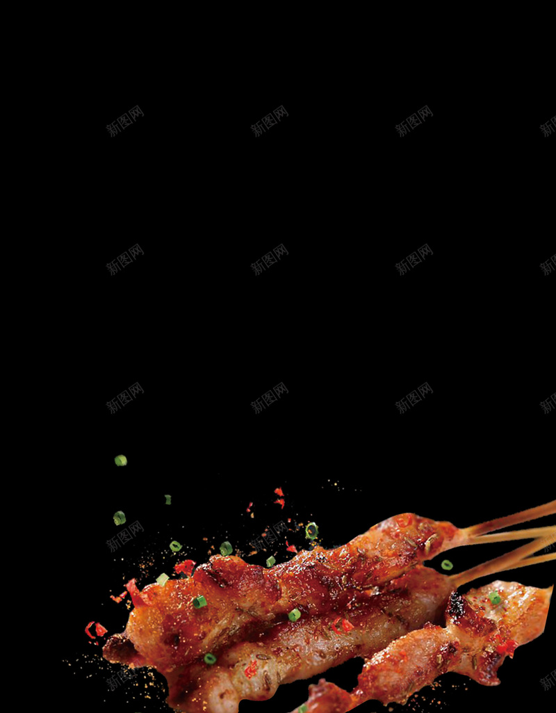 简约美食宣传平面广告jpg设计背景_88icon https://88icon.com 平面广告 简约背景 美食宣传 烧烤 菜单 深色背景 舌尖上的美味 肉食