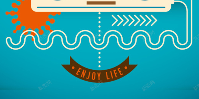 扁平音响图案夏日背景图jpg设计背景_88icon https://88icon.com 夏日 扁平 条纹 蓝色 音响 渐变 几何