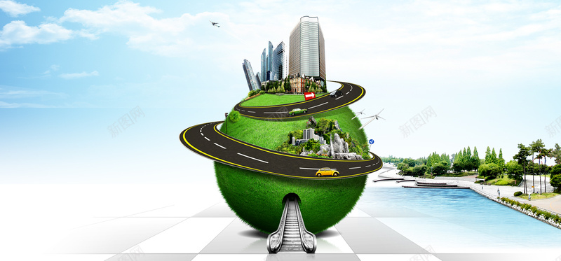 淘宝创意环保绿色购物建筑电梯海边海报jpg设计背景_88icon https://88icon.com 创意 建筑 环保 绿色 购物 电梯 海边 海报 蓝天 白云