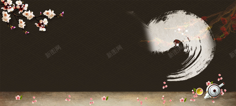 水墨笔刷背景图片 水墨笔刷背景