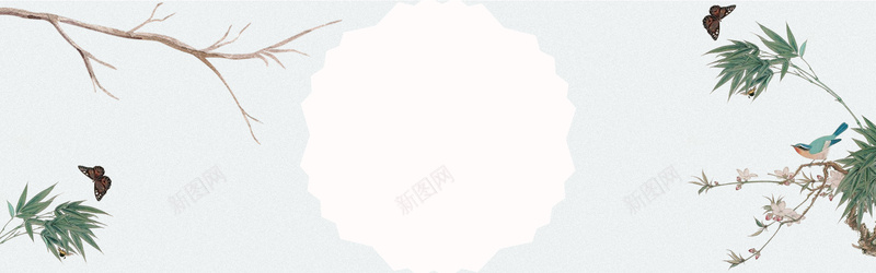 复古手绘古风简约风格banner背景图片 复古手绘古风简约风格banner背景