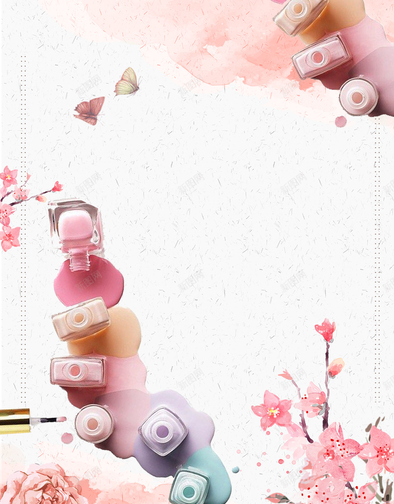 粉色彩绘唯美艺术美甲宣传海报背景素材psd设计背景_88icon https://88icon.com 彩绘花朵 指尖艺术 粉色唯美 美甲美容 指甲油 美甲宣传 美甲店 美甲设计 广告设计 海报背景 开心