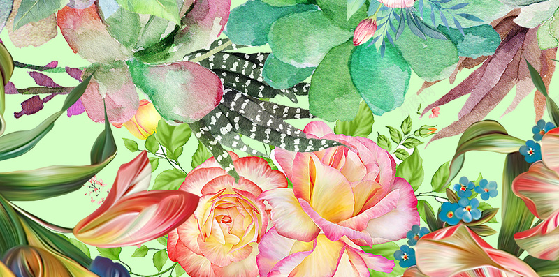 彩色水彩花卉春季H5背景jpg设计背景_88icon https://88icon.com 彩色花卉 水彩花卉 春天 春季 花朵 H5 背景素材 花卉