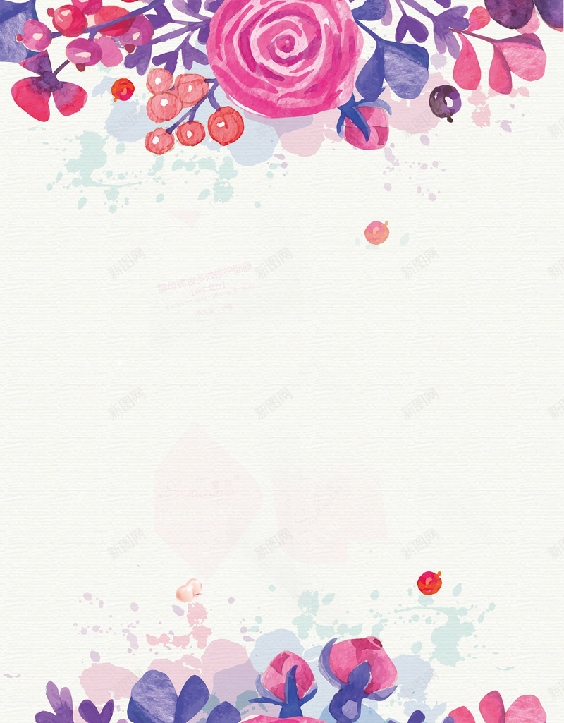浪漫水彩花朵背景psd设计背景_88icon https://88icon.com 幸福 水彩 浪漫 玫瑰 花朵 玫红温馨 梦幻