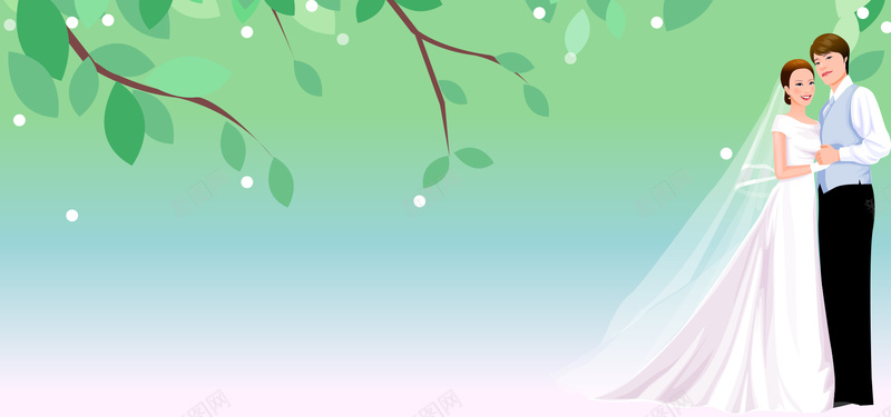 西式婚礼渐变绿色banner背景psd设计背景_88icon https://88icon.com 西式婚礼 小清新 婚庆 婚礼 结婚 文艺 简约 渐变 树叶 树枝 婚纱 西装 素材 背景 广告 设计
