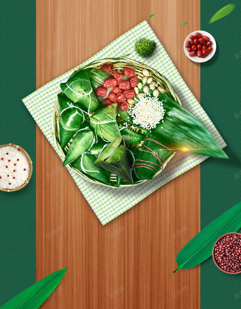 端午佳节粽飘香创意海报psd设计背景_88icon https://88icon.com 端午节促销 端午节粽子 粽情端午 端午 龙舟 粽子 木板 绿色 叶子 包粽子
