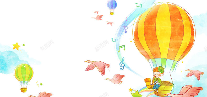 卡通清新手绘热气球背景psd设计背景_88icon https://88icon.com 卡通 清新 手绘 热气球 背景 详情页海报 童趣