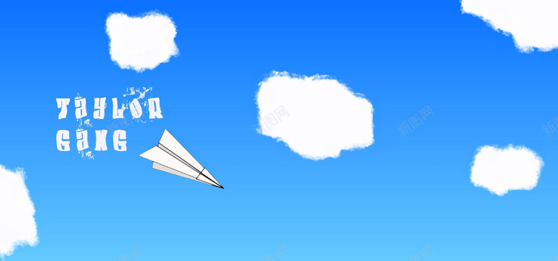 卡通清新蓝色背景图jpg设计背景_88icon https://88icon.com 云朵 卡通 清新 蓝色 飞机 英文 海报banner 童趣 手绘