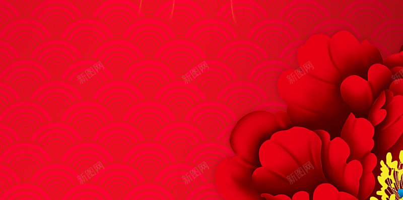红色新年迎春背景psd设计背景_88icon https://88icon.com 喜庆 新年 红色 花朵 迎春 H5背景 迎春PSD图片背景 春节图片素材 欢乐 大气