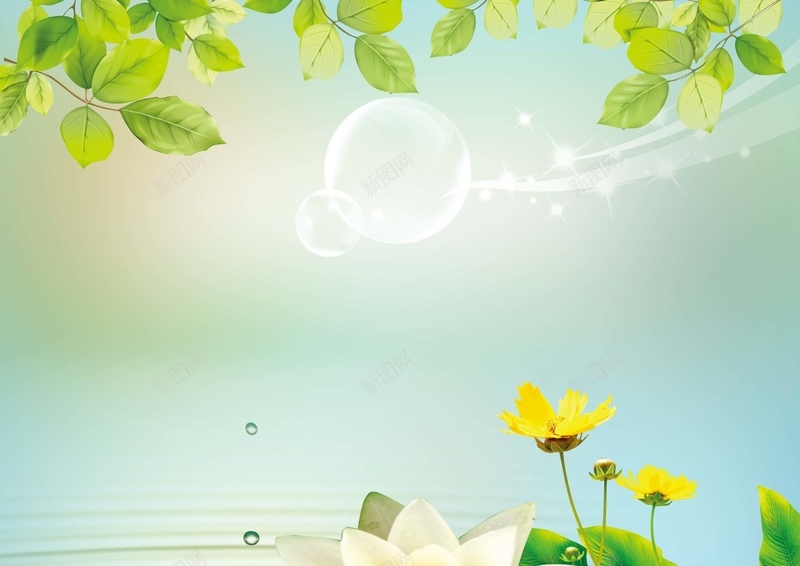 小清新唯美海报背景模板psd设计背景_88icon https://88icon.com 海报背景模板 小清新 树叶 泡泡 荷花 海报背景 相册背景 海报模板 相册模板 台历模板