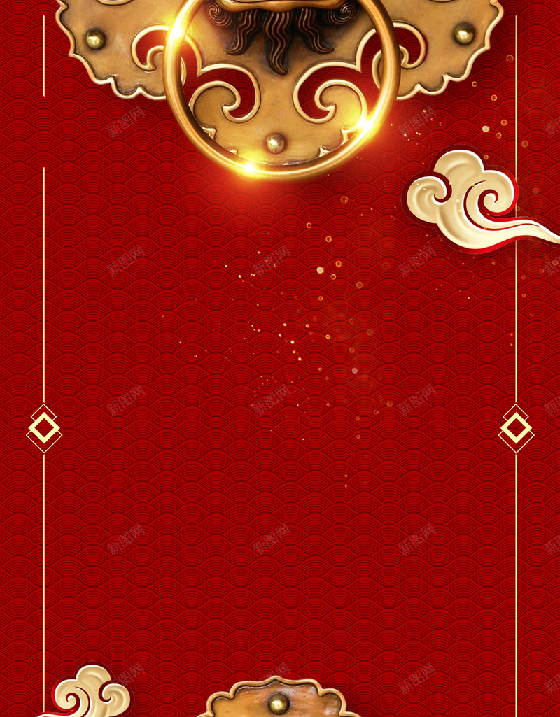 新年开门大吉传统红色背景psd设计背景_88icon https://88icon.com 2018 2018狗年 喜迎新春 新年 新年快乐 新春大吉 春节 狗年 狗年吉祥 金狗 除夕