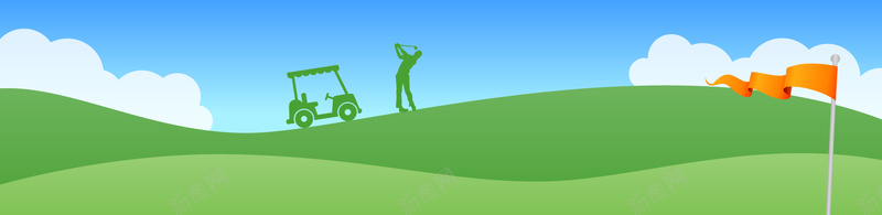高尔夫球场banner背景jpg设计背景_88icon https://88icon.com 高尔夫 卡通 云朵 海报banner 童趣 手绘