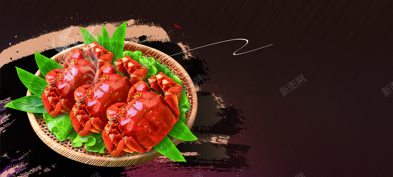 大闸蟹美食激情bannerpsd设计背景_88icon https://88icon.com 美食 激情 闸蟹 食物 过年 年货 伴手礼