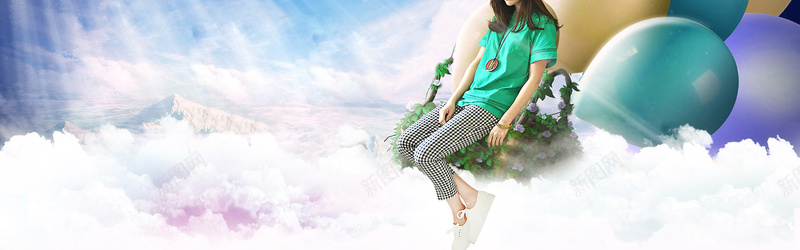 淘宝浪漫云端海报bannerjpg设计背景_88icon https://88icon.com 用品 产品 促销 电商 店招 天空 白云 意境 摄影 风景 质感