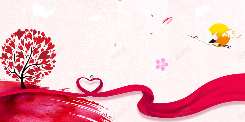 爱心公益人物剪影红绸带简约背景jpg设计背景_88icon https://88icon.com 人物剪影 爱心公益 小清新 红绸带 文艺 简约