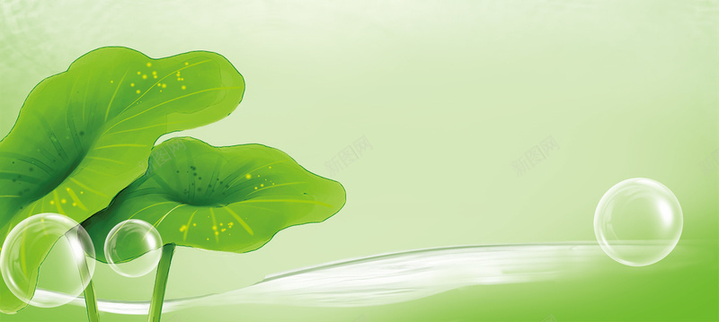 清新简约绿色背景psd设计背景_88icon https://88icon.com 荷花叶 清新 简约 绿色 荷花 气泡 家居 涂料 海报banner 文艺 小清新