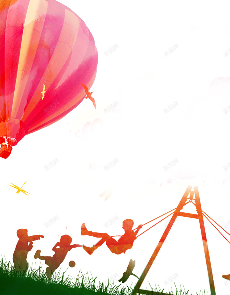 61儿童节卡通荡秋千背景jpg设计背景_88icon https://88icon.com 儿童节日 孩子 阳光 云朵 草地 61儿童节 童趣 卡通 秋千 游戏 热气球 小伙伴