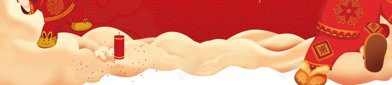 新年放鞭炮卡通红色bannerpsd设计背景_88icon https://88icon.com 2018狗年 2018 新年快乐 新春大吉 狗年 喜迎新春 除夕 除夕夜 春节 新年 狗年吉祥 金狗