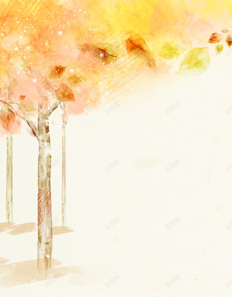 秋冬手绘树叶插画背景素材psd设计背景_88icon https://88icon.com 秋天 展板 背景 广告 树叶 手绘 文艺 小清新 简约 开心