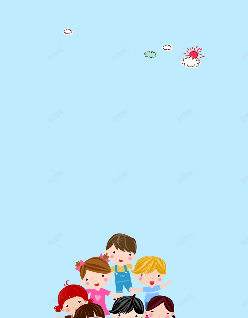 扁平儿童小花卡通H5背景素材psd设计背景_88icon https://88icon.com 儿童 卡通 小花 扁平 蓝色 H5背景 可爱 云朵 手绘