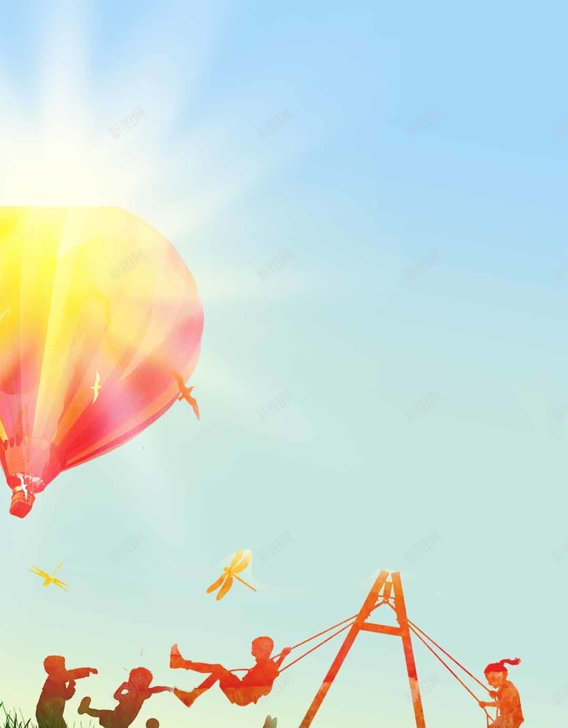 毕业季儿童节促销H5背景素材psd设计背景_88icon https://88icon.com 剪影 热气球 阳光 毕业季 商业 设计 夏季 活动 宣传 61儿童节 儿童节促销H5背景素材