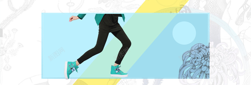 淘宝女装类蓝色海报banner背景图片 淘宝女装类蓝色海报banner背景