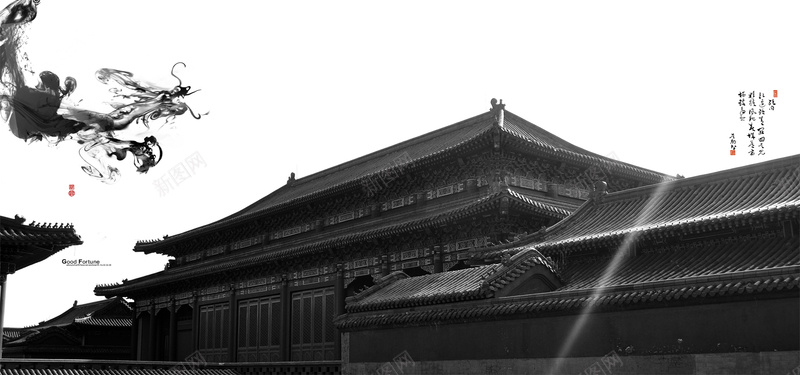 中国风建筑bannerpsd设计背景_88icon https://88icon.com 古典海报设计 传统文化海报设计 复古海报 中国风 大气背景 意境 拼接底纹中式底纹 电商 淘宝天猫 海报banner