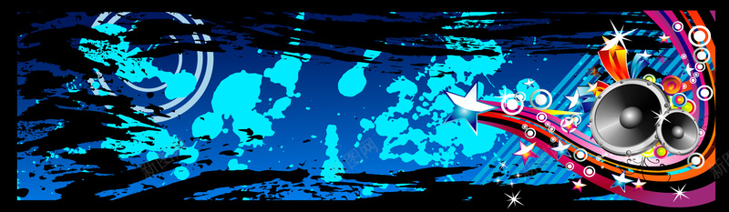 音乐主题潮流banner背景jpg设计背景_88icon https://88icon.com 海报banner 涂鸦背景 音响