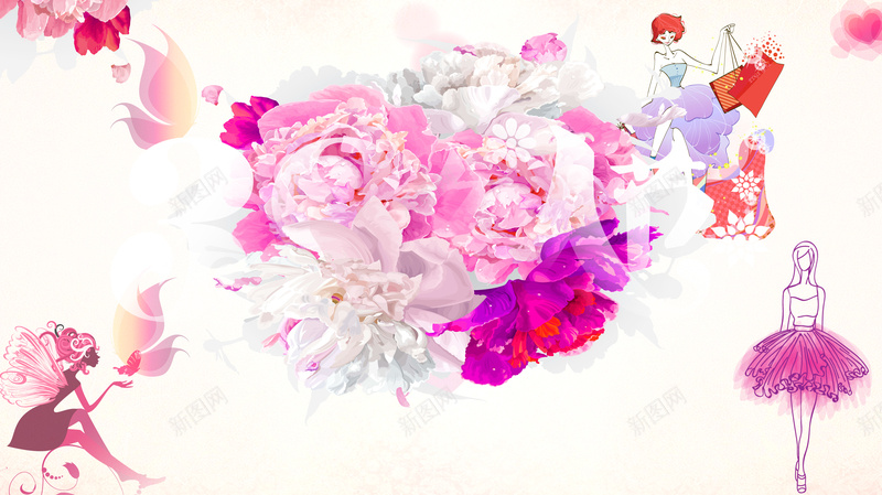 三八妇女节活动海报背景jpg设计背景_88icon https://88icon.com 38女王节 女人节 女人 时尚 花朵 海报 展板 晚会 舞台 节日素材 38妇女节宣传 母亲节
