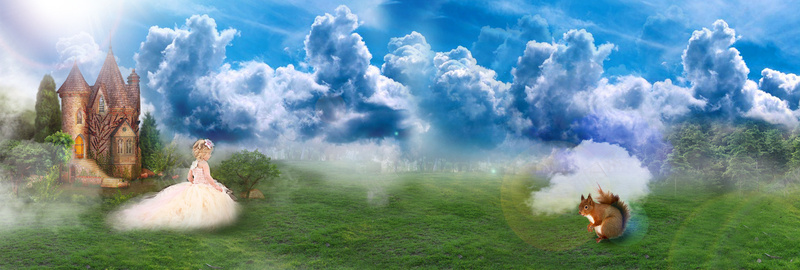童真梦幻童话少女bannerjpg设计背景_88icon https://88icon.com 小公主 小松鼠 城堡 草地 蓝天 云朵 童真 梦幻 童话少女 banner 袋鼠